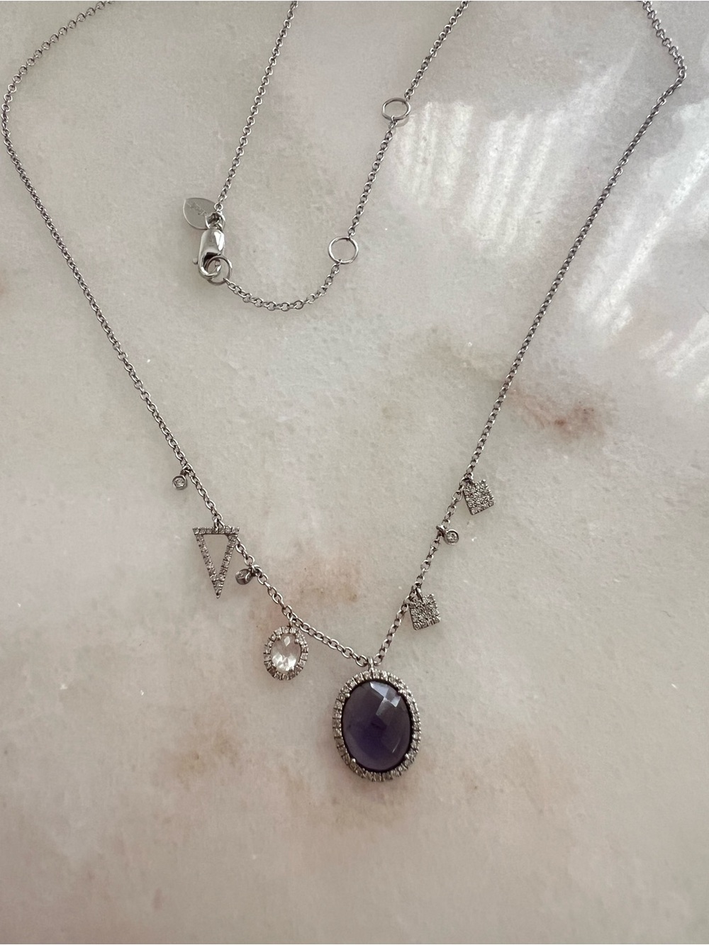 Meira T 14k WG 1.46 Tanzanite and .29ctw Diamond Necklace